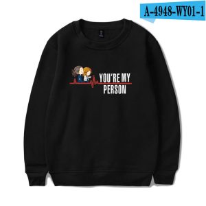 American TV series Grey's Anatomy trend Grey's Anatomy men's and women's fleece round neck hoodless sweater