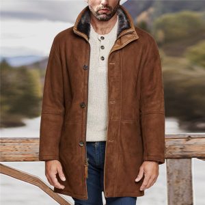 Men's Loose-Fit Mid-Length Wool Coat