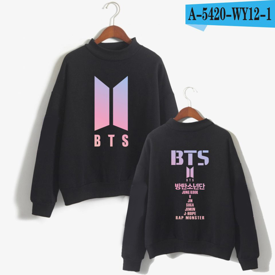 Team love yourself turtleneck round neck autumn and winter sweater street men's clothing - Image 2