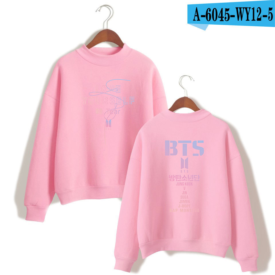 Team love yourself turtleneck round neck autumn and winter sweater street men's clothing - Image 19