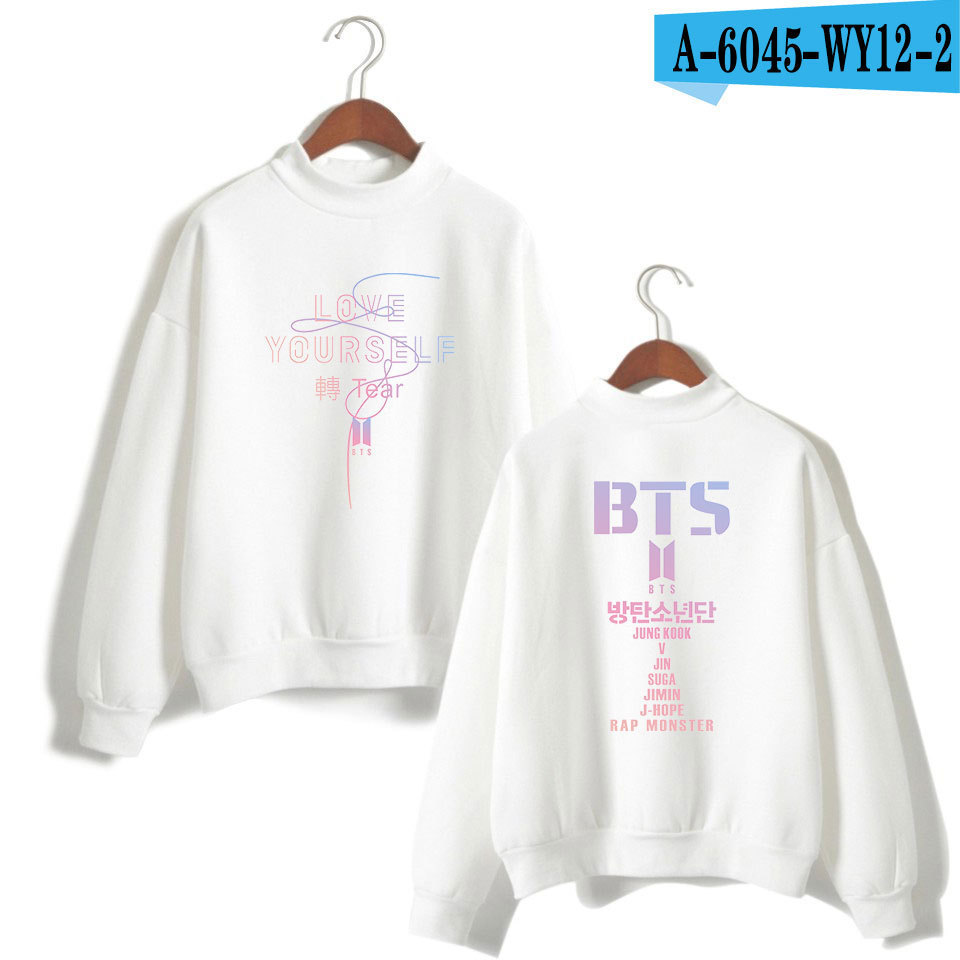 Team love yourself turtleneck round neck autumn and winter sweater street men's clothing - Image 9