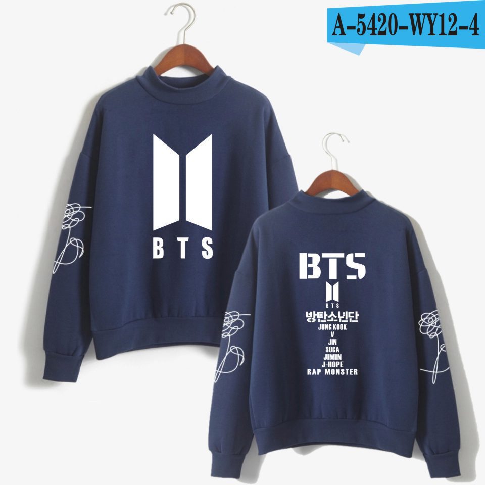 Team love yourself turtleneck round neck autumn and winter sweater street men's clothing - Image 23