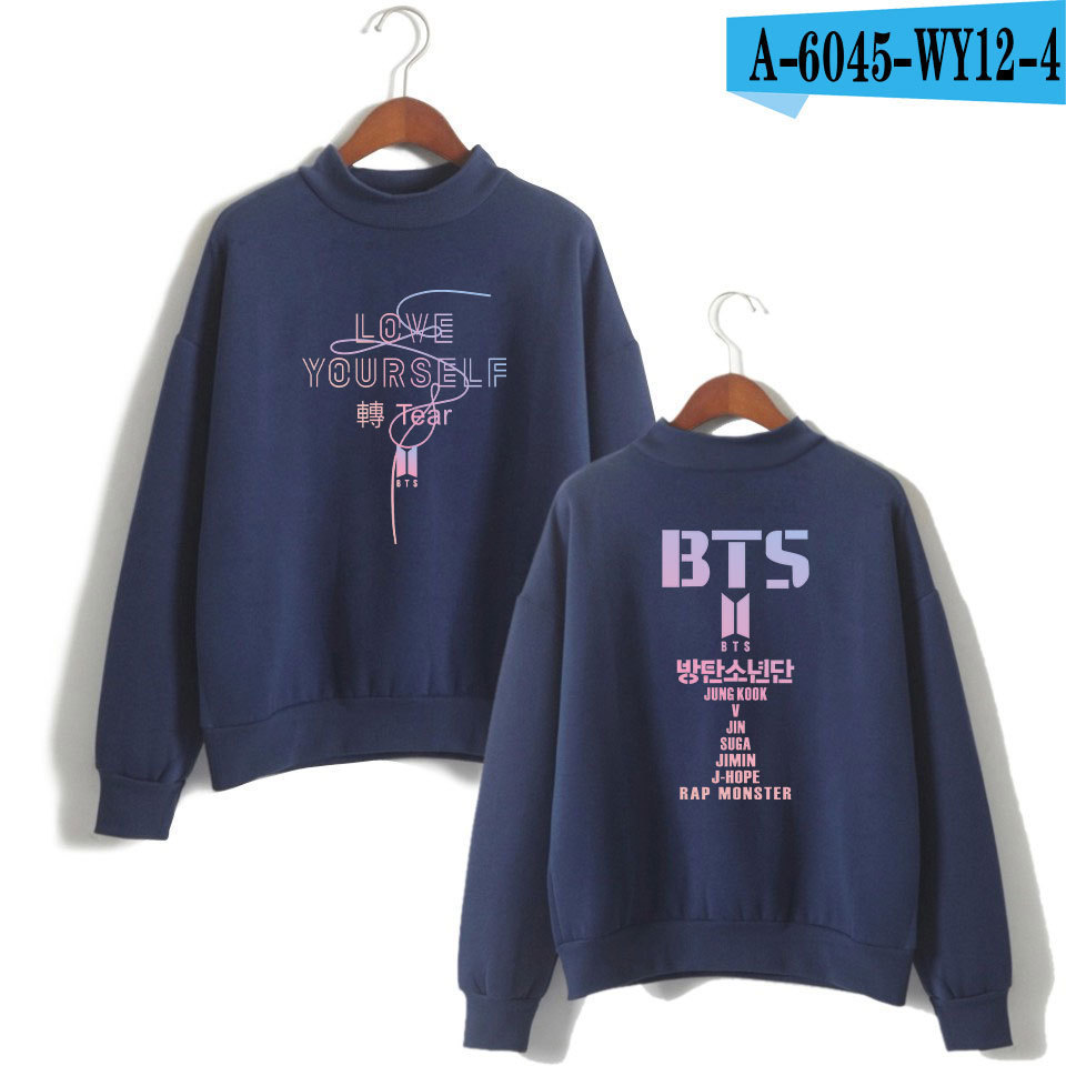 Team love yourself turtleneck round neck autumn and winter sweater street men's clothing - Image 21