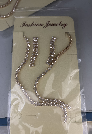 Wedding banquet loose diamond necklace and earring 2-piece set, elegant and classy European and American cross-border jewelry set. - Image 7