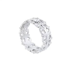 Cross-Shaped Openwork Flower Ring