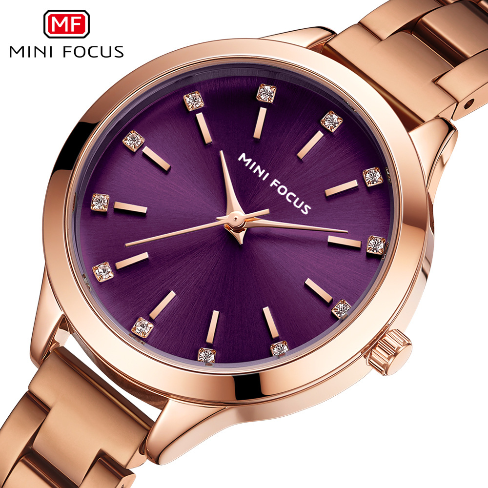 MINI FOCUS brand women's watch light luxury diamond women's watch simple steel belt waterproof women's watch MF0367L - Image 4