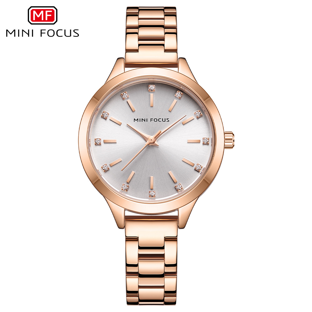 MINI FOCUS brand women's watch light luxury diamond women's watch simple steel belt waterproof women's watch MF0367L - Image 6