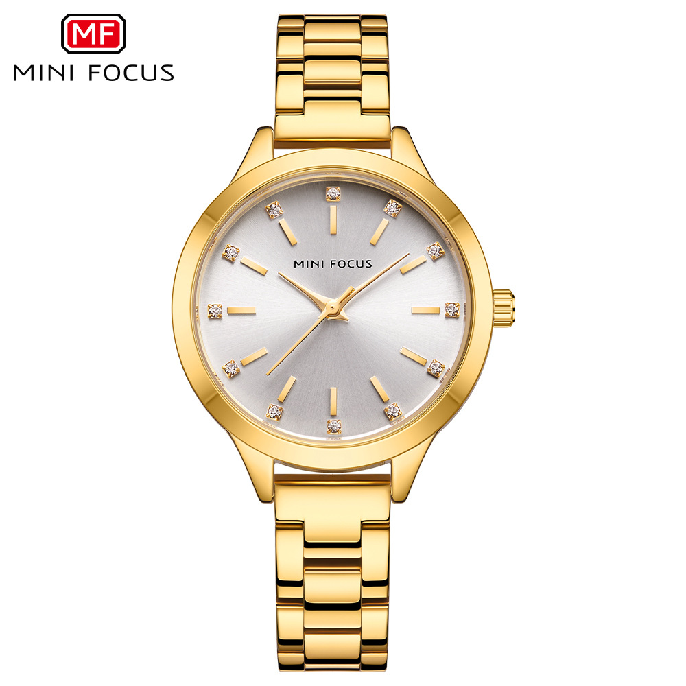 MINI FOCUS brand women's watch light luxury diamond women's watch simple steel belt waterproof women's watch MF0367L - Image 2