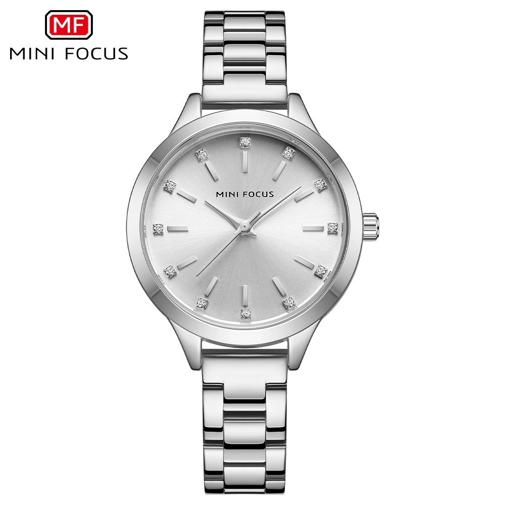 MINI FOCUS brand women's watch light luxury diamond women's watch simple steel belt waterproof women's watch MF0367L - Image 5