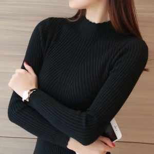 Lace collar sweater women autumn/winter 2021 Korean version of the lotus leaf slim slimming pullover long-sleeved bottoming sweater