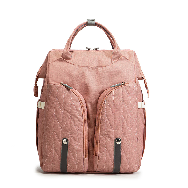 Folding baby crib bag Multifunctional fashionable mother and baby bag Large-capacity double shoulder mother backpack Diaper bag - Image 7