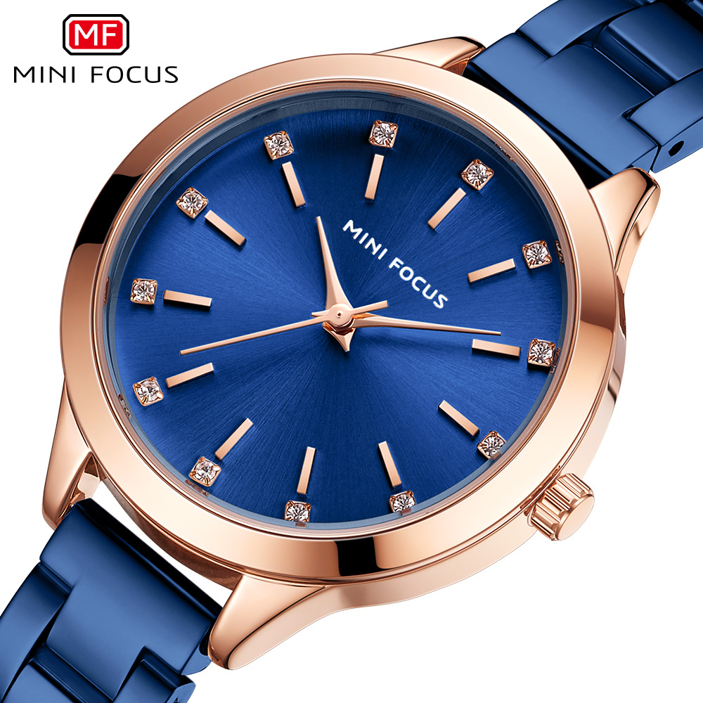 MINI FOCUS brand women's watch light luxury diamond women's watch simple steel belt waterproof women's watch MF0367L - Image 3