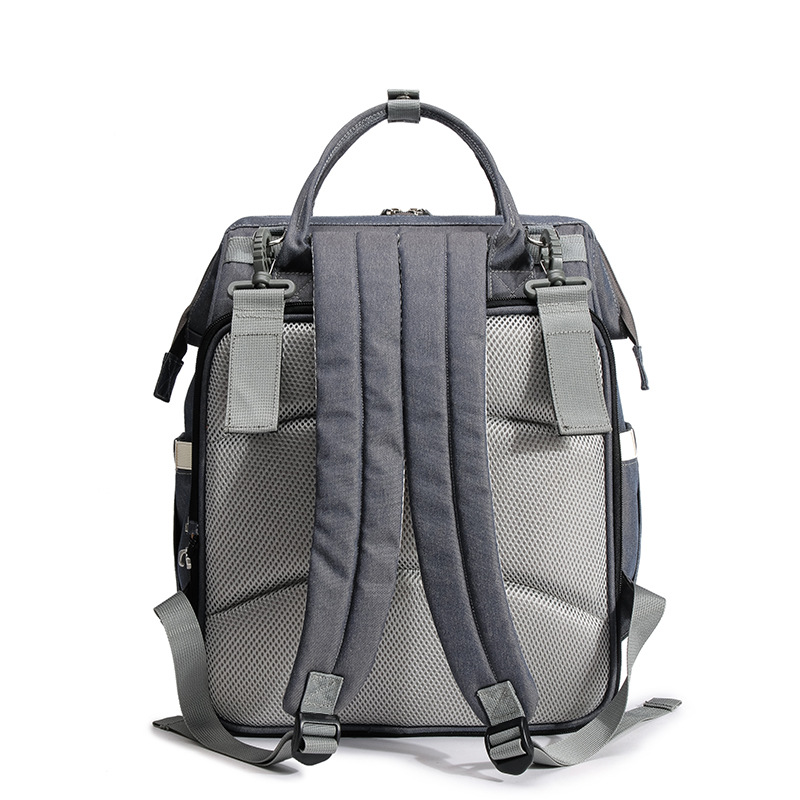 Folding baby crib bag Multifunctional fashionable mother and baby bag Large-capacity double shoulder mother backpack Diaper bag - Image 2