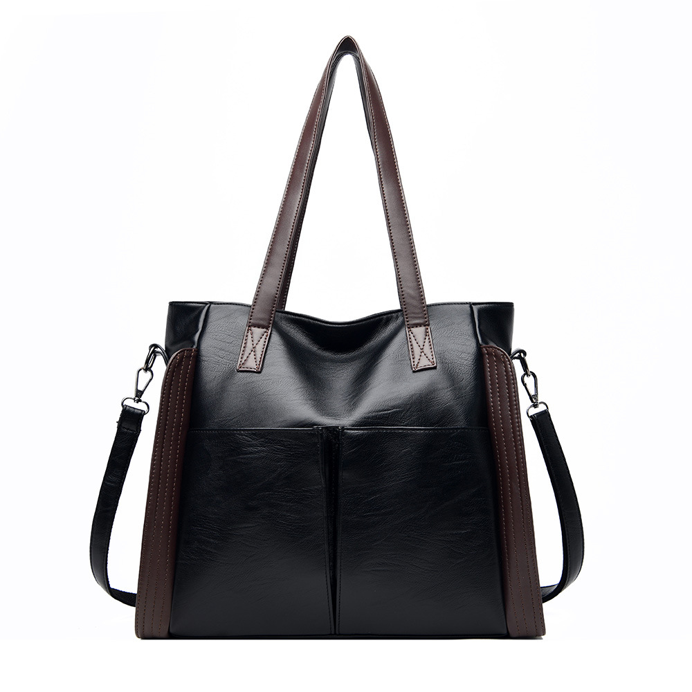 Foreign trade large-capacity soft leather large bag middle-aged women 2023 new trendy handbag shoulder bag Messenger bag fashion - Image 6