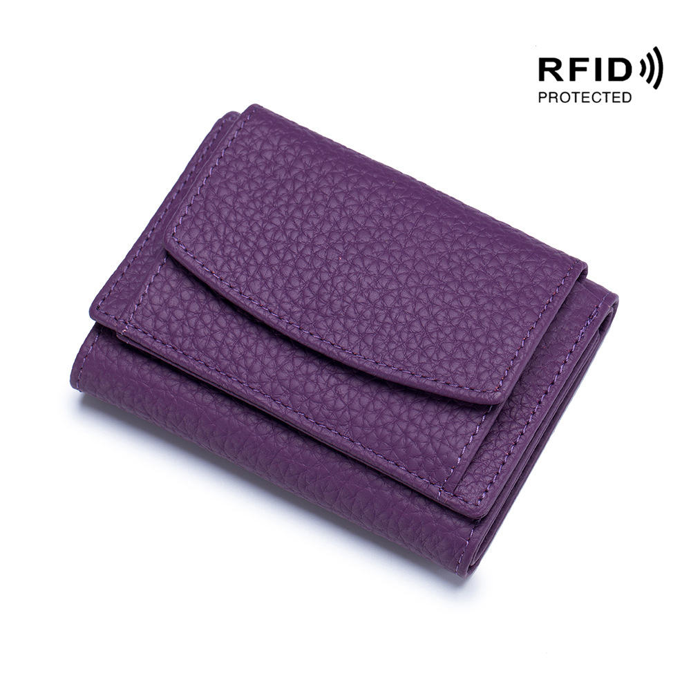 Small wallet women's genuine leather Japanese-style financial cloth rfid coin bag wallet foreign trade women's mini wallet short purse - Image 17