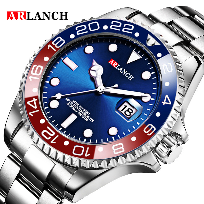 Green gold stainless steel belt watch students waterproof luminous watch sports and leisure calendar with the same men's watch - Image 11
