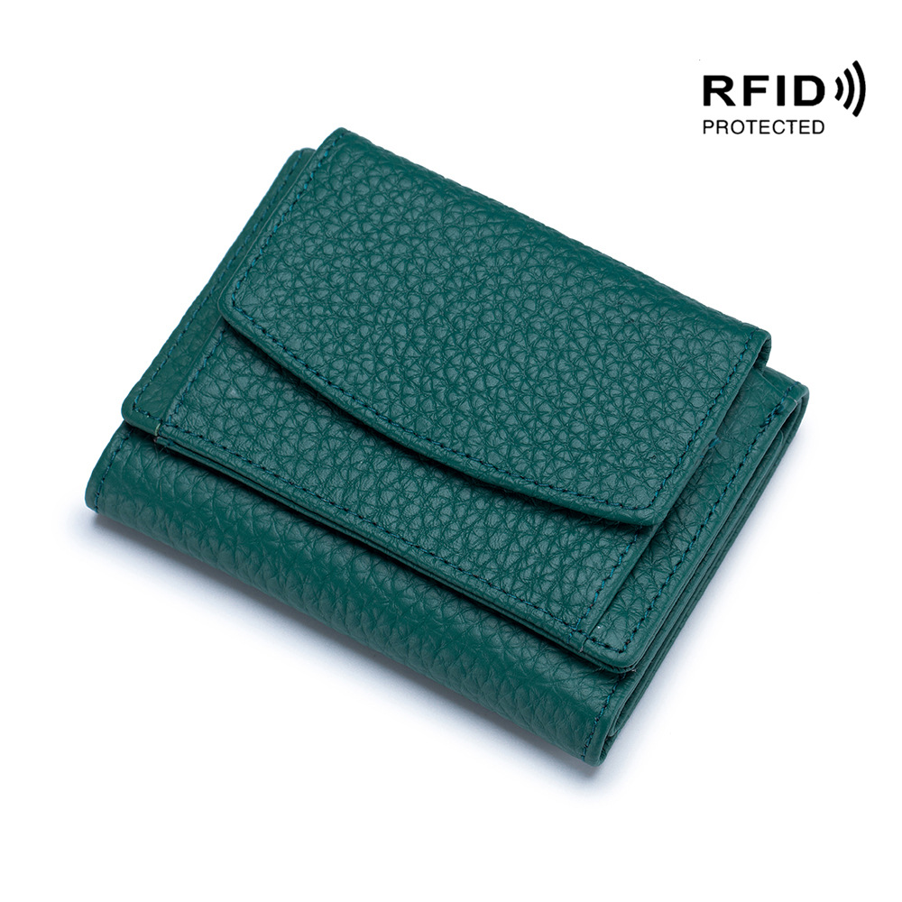 Small wallet women's genuine leather Japanese-style financial cloth rfid coin bag wallet foreign trade women's mini wallet short purse - Image 12