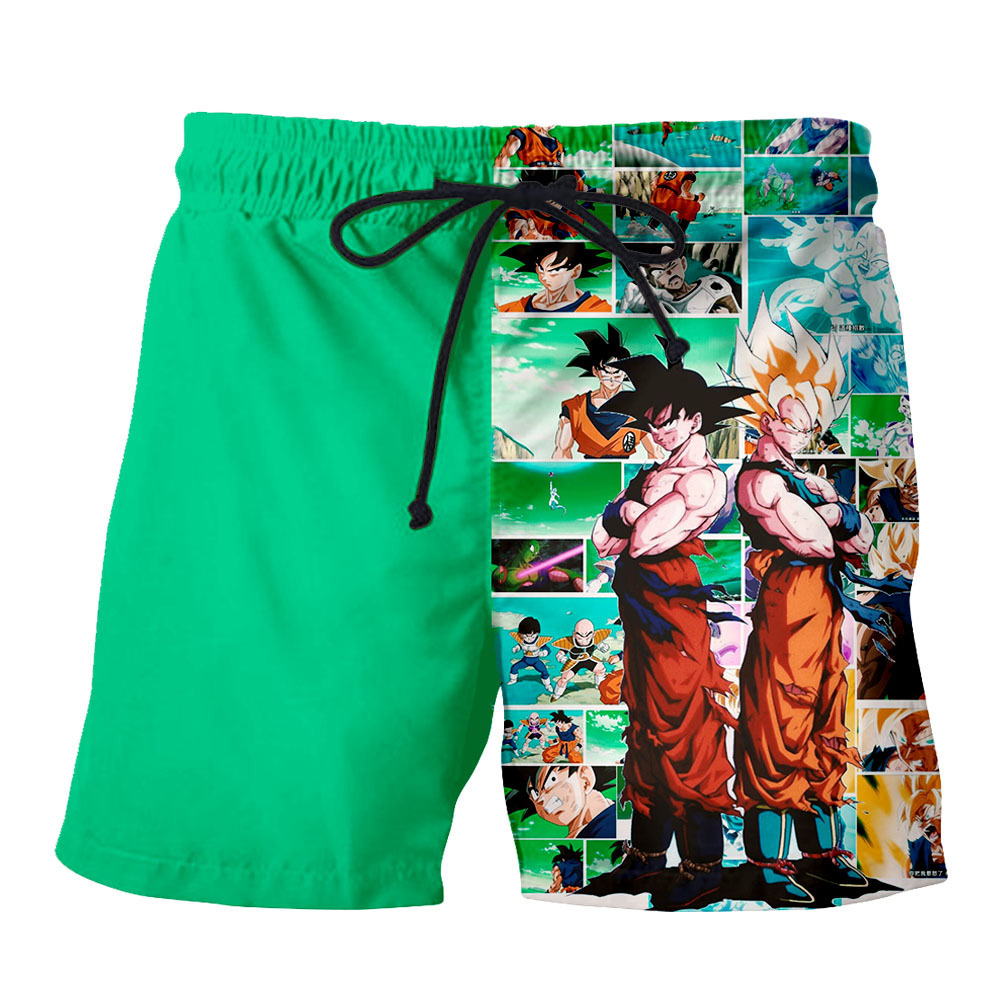 Japanese men's cartoon beach pants men's summer men's shorts five-point pants quick-drying Hokage print pants men's casual - Image 9