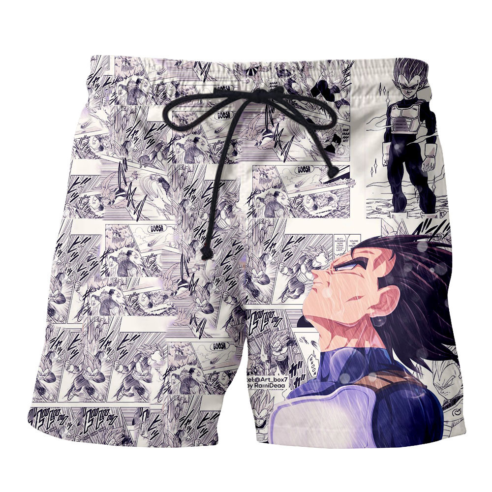 Japanese men's cartoon beach pants men's summer men's shorts five-point pants quick-drying Hokage print pants men's casual - Image 5