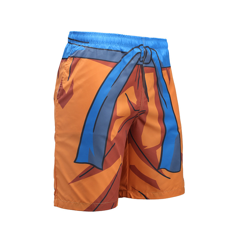 Japanese men's cartoon beach pants men's summer men's shorts five-point pants quick-drying Hokage print pants men's casual - Image 21