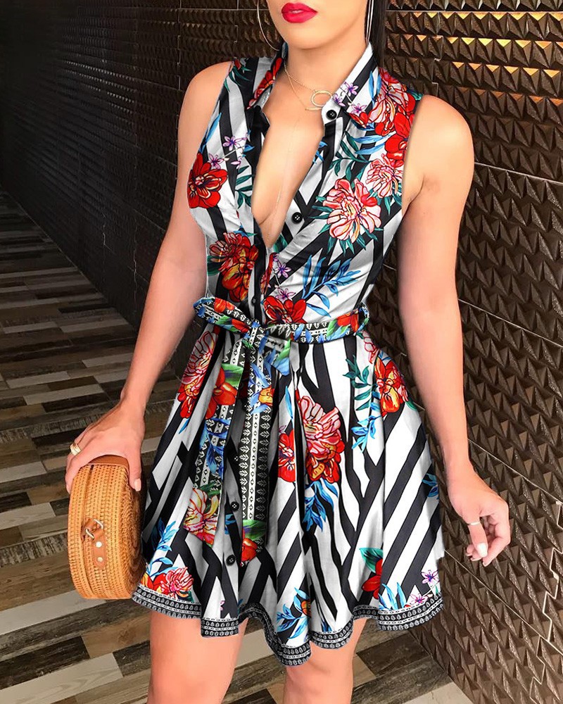 1578# ebay AliExpress Amazon Hot selling hot style V-neck straps Fashion sexy printed dress - Image 8