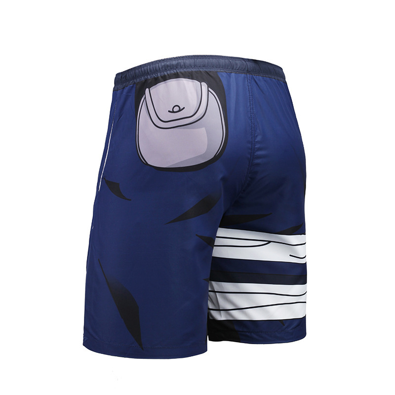 Japanese men's cartoon beach pants men's summer men's shorts five-point pants quick-drying Hokage print pants men's casual - Image 8