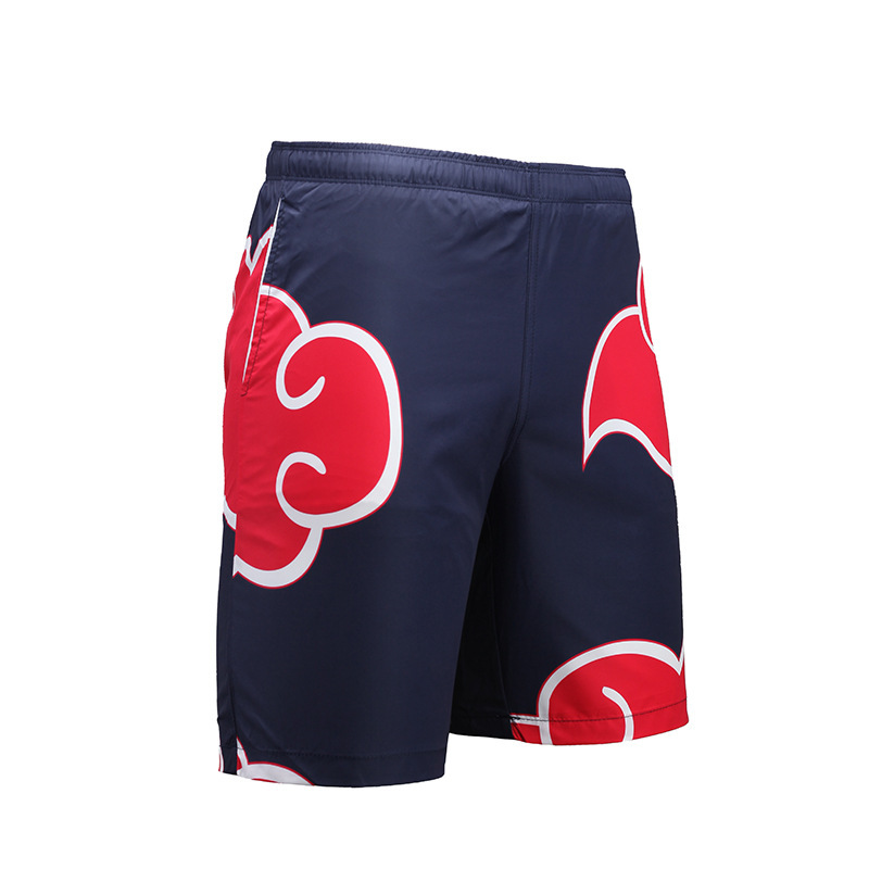Japanese men's cartoon beach pants men's summer men's shorts five-point pants quick-drying Hokage print pants men's casual - Image 20