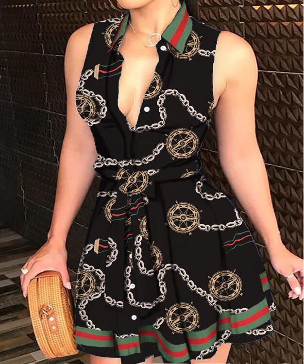 1578# ebay AliExpress Amazon Hot selling hot style V-neck straps Fashion sexy printed dress - Image 2