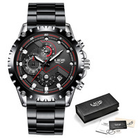 LIGE Milan mesh fashion quartz watch multi-functional six-pin chronograph calendar watch business watch 9821 - Image 17