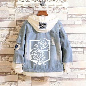 Attacking giant Lewell Captain Mikasa Men's and women's casual loose-fit fashion denim jacket jacket autumn clothes