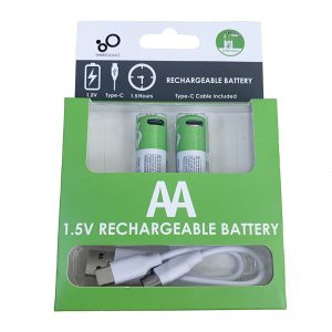 Rechargeable AA Lithium Battery with USB-C Port