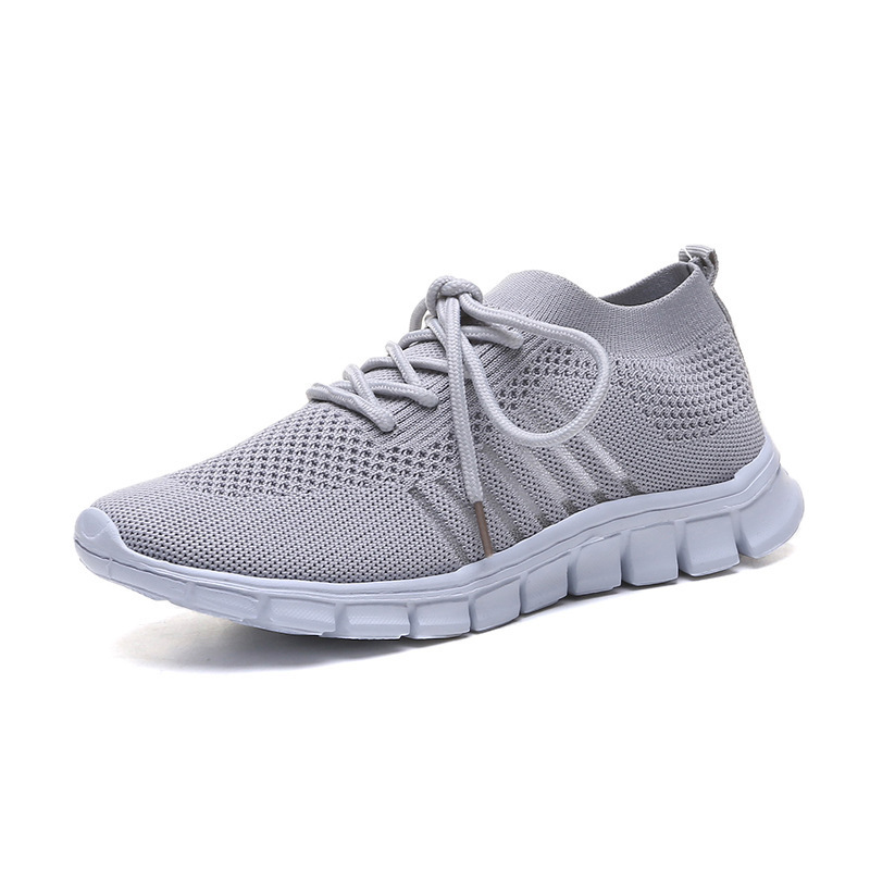 Foreign trade spring and summer style flying mesh women's shoes breathable sports shoes deep mouth lace-up platform sole casual shoes women's running - Image 22