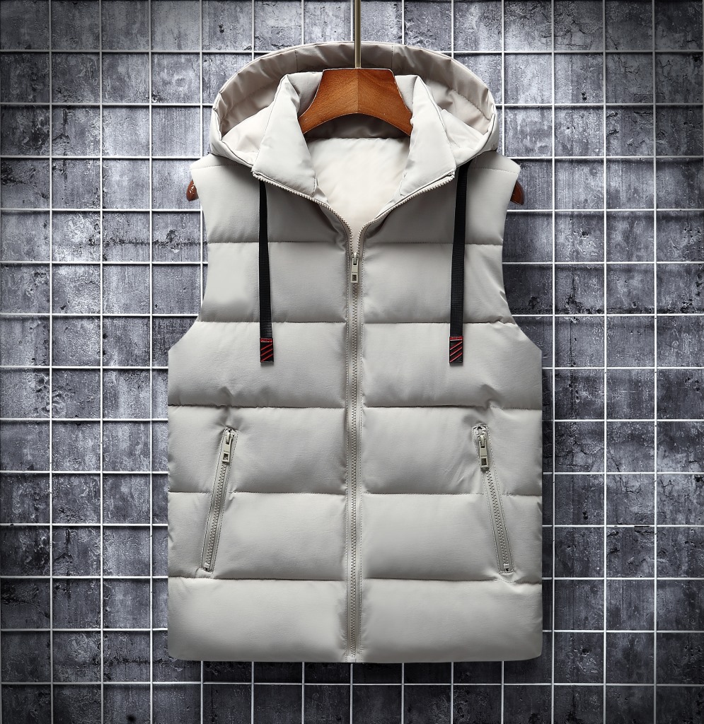 Down cotton vest men's outer wear winter Korean youth trend waistcoat thicker middle school student vest jacket large size