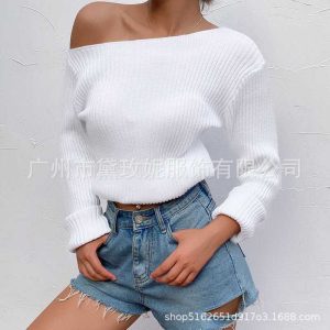 Cross-border exclusively for 2020 Amazon autumn and winter sexy women's irregular long-sleeved bottoming shirt