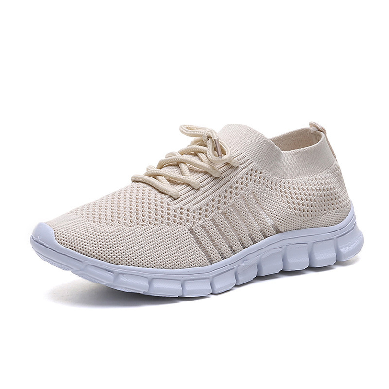Foreign trade spring and summer style flying mesh women's shoes breathable sports shoes deep mouth lace-up platform sole casual shoes women's running - Image 20