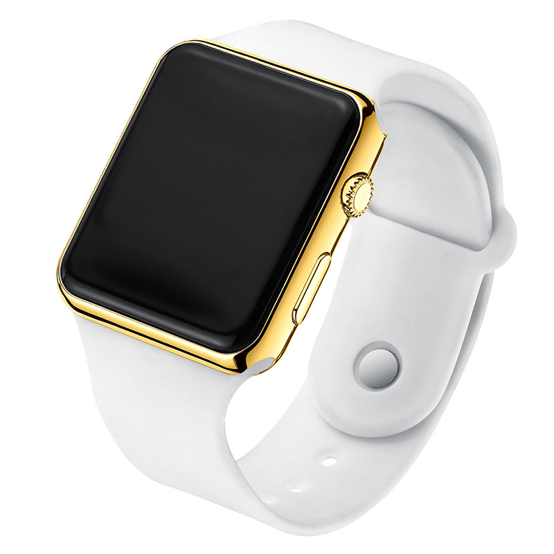 Fashion Versatile Square LED Digital Apple Watch Student Adult Waterproof Luminous Plating Sunglasses Electronic Watch