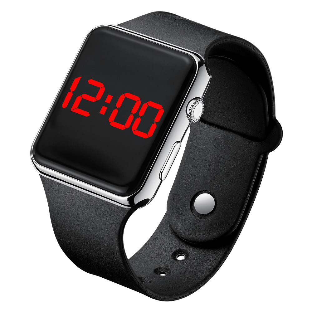 Fashion Versatile Square LED Digital Apple Watch Student Adult Waterproof Luminous Plating Sunglasses Electronic Watch - Image 4