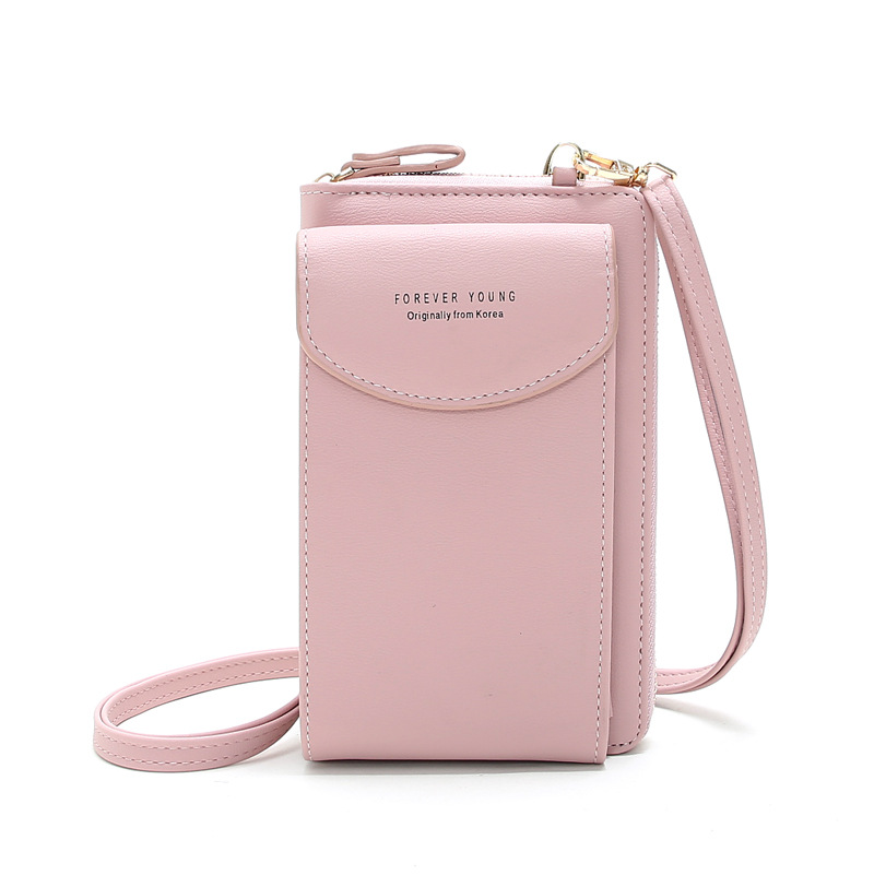The new Korean version of PU crossbody mobile phone bag multifunctional wallet student bag card bag change bag women's shoulder bag wallet - Image 9