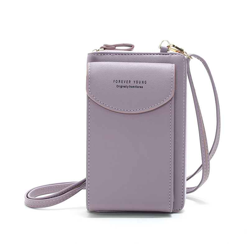 The new Korean version of PU crossbody mobile phone bag multifunctional wallet student bag card bag change bag women's shoulder bag wallet - Image 2