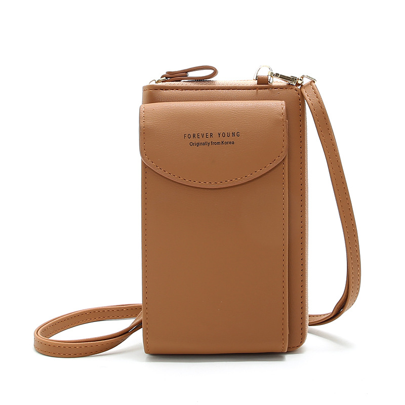 The new Korean version of PU crossbody mobile phone bag multifunctional wallet student bag card bag change bag women's shoulder bag wallet - Image 7
