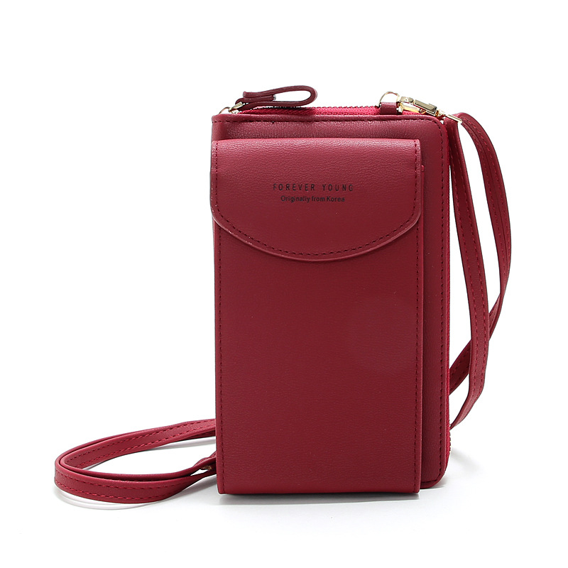The new Korean version of PU crossbody mobile phone bag multifunctional wallet student bag card bag change bag women's shoulder bag wallet - Image 5