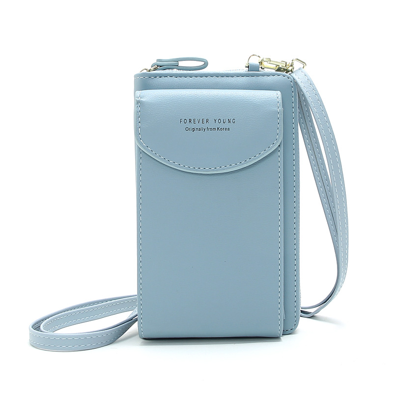 The new Korean version of PU crossbody mobile phone bag multifunctional wallet student bag card bag change bag women's shoulder bag wallet - Image 12
