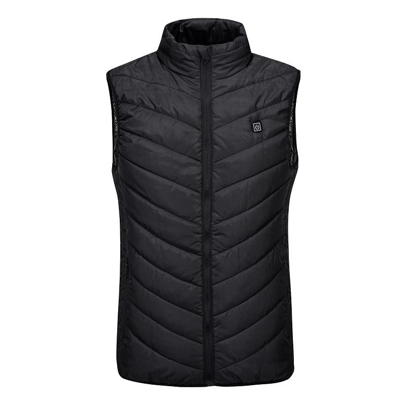 Cross-border nine-zone smart heating vest USB charging vest heating cotton vest winter men's heating clothing jacket - Image 5