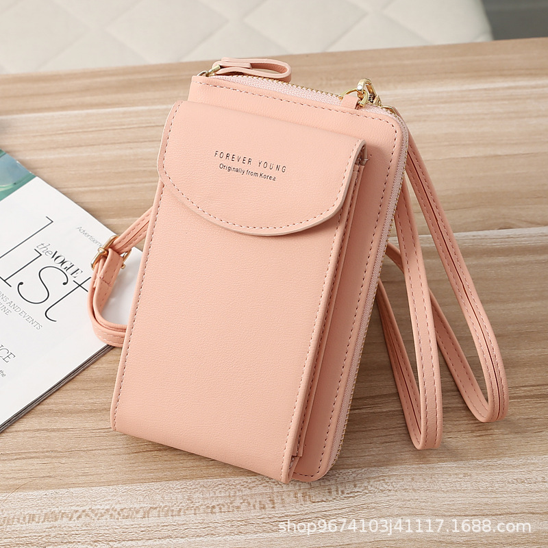 The new Korean version of PU crossbody mobile phone bag multifunctional wallet student bag card bag change bag women's shoulder bag wallet - Image 15