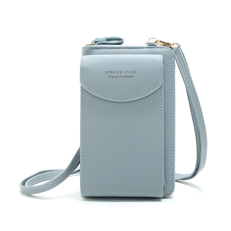 The new Korean version of PU crossbody mobile phone bag multifunctional wallet student bag card bag change bag women's shoulder bag wallet - Image 11