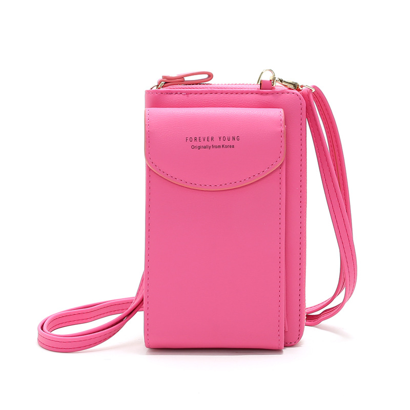 The new Korean version of PU crossbody mobile phone bag multifunctional wallet student bag card bag change bag women's shoulder bag wallet - Image 13