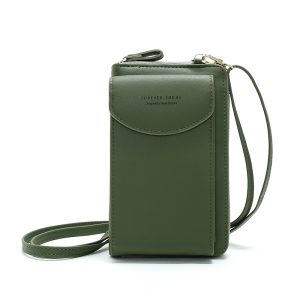 The new Korean version of PU crossbody mobile phone bag multifunctional wallet student bag card bag change bag women's shoulder bag wallet