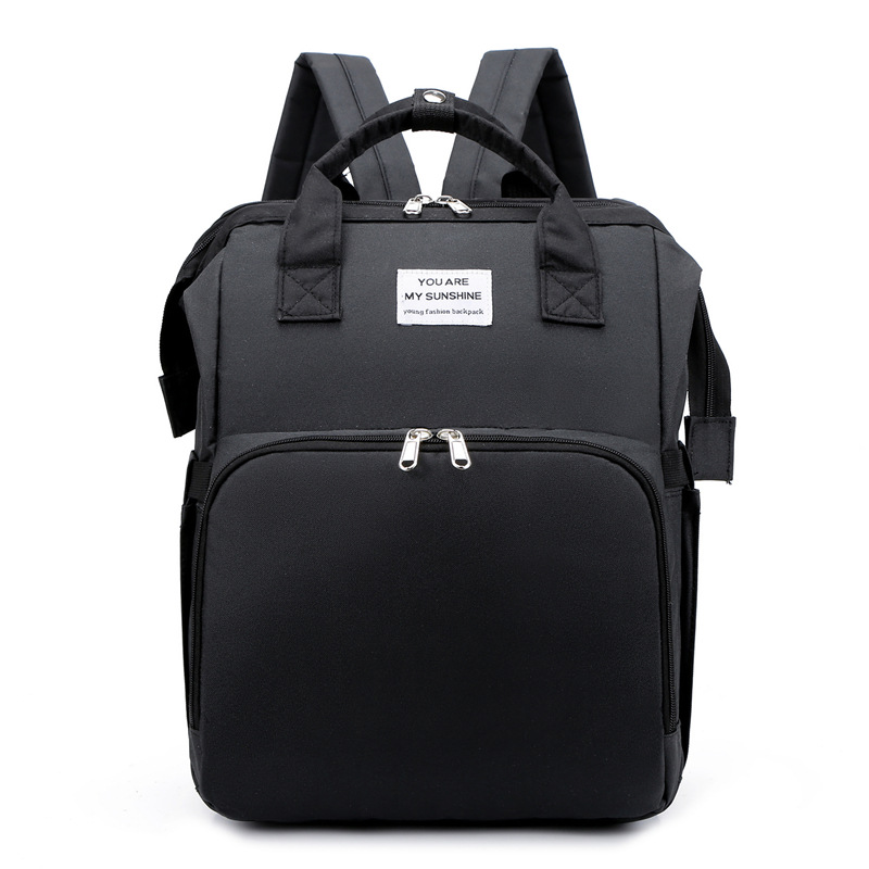 New Fashion Mommy Bag Folding Crib Mother and Baby Bag Large Capacity Portable Baby Bottle Diaper Backpack Mommy Bag - Image 13