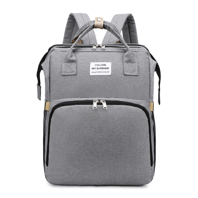 New Fashion Mommy Bag Folding Crib Mother and Baby Bag Large Capacity Portable Baby Bottle Diaper Backpack Mommy Bag - Image 9