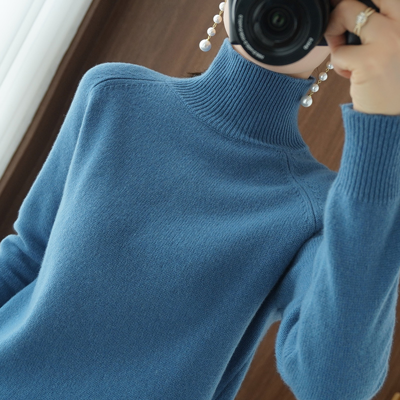 Autumn and winter new style stand collar pullover sweater women loose thick Korean version solid color high collar knitted bottoming sweater wool sweater women - Image 16